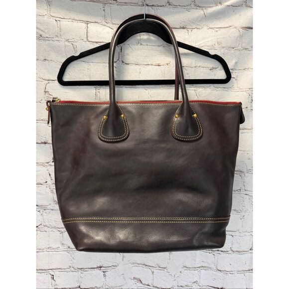 Dooney & Bourke dark brown leather tote purse - Picture 4 of 9
